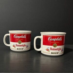 Campbell’s Homestyle Soup Vintage 1989 X2 Coffee/ Soup Mugs 14 oz. Westwood Int.